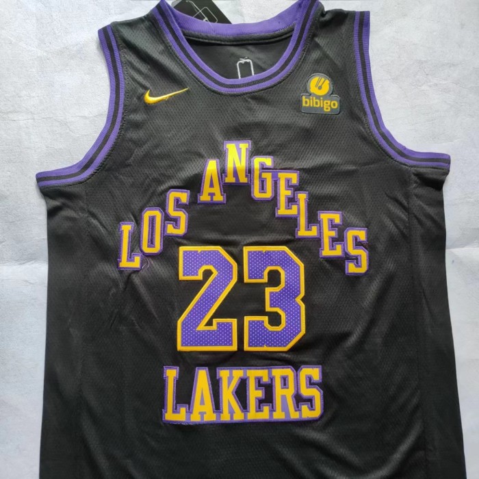 Los Angeles Lakers 23 JAMES Black/Purple NBA Jersey Basketball Shirt