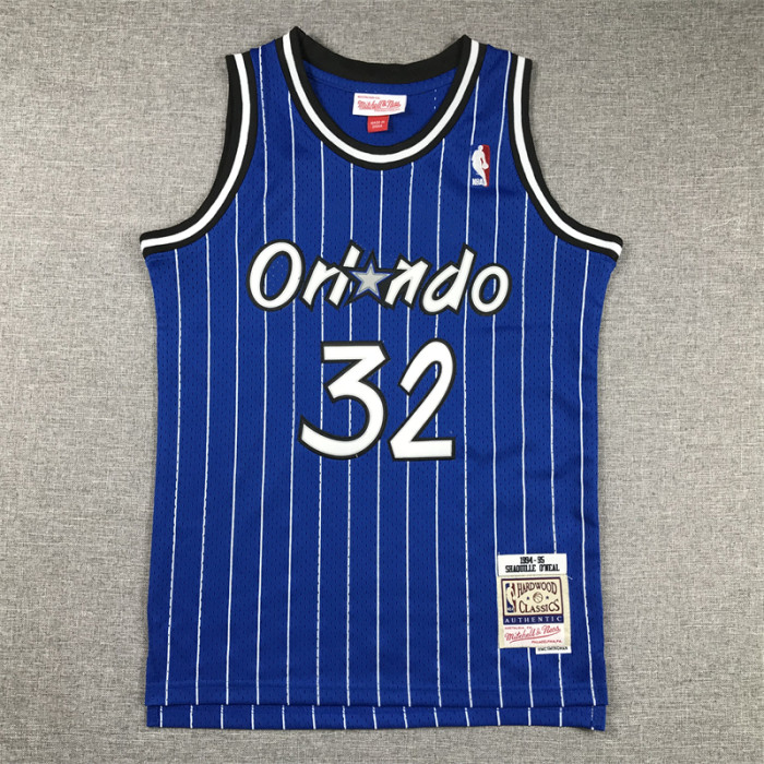 Youth Mitchell&ness 1994-95 Orlando Magic Black Basketball Shirt 32 O'NEAL Classic NBA Jersey