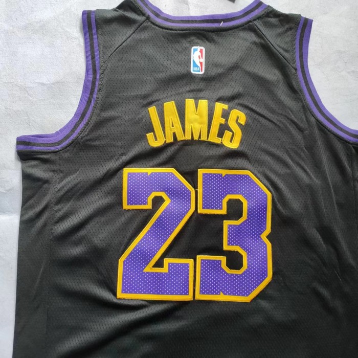 Los Angeles Lakers 23 JAMES Black/Purple NBA Jersey Basketball Shirt