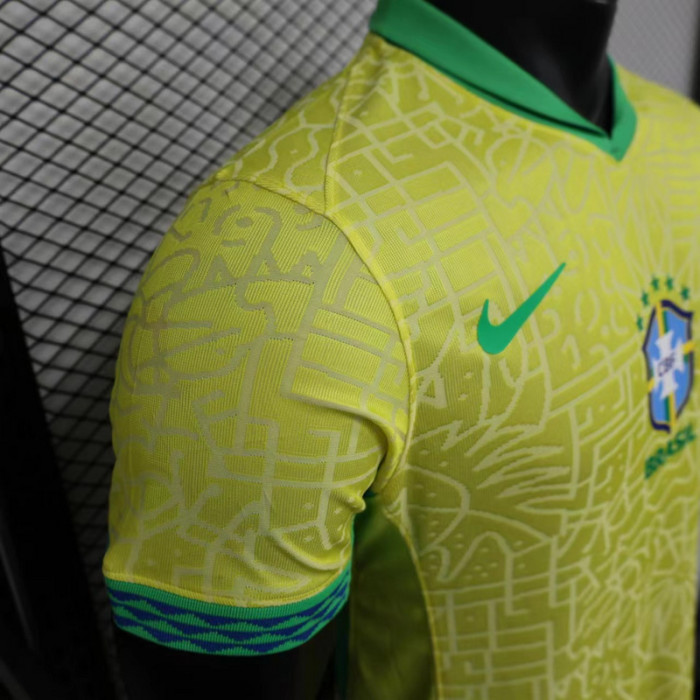 Player Version 2023 Brazil Home Soccer Jersey Brasil Football Shirt