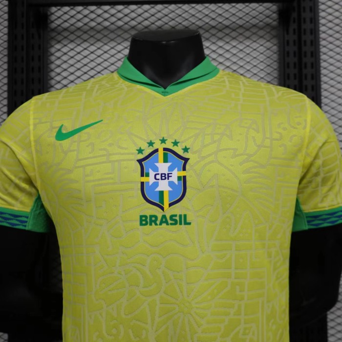Player Version 2023 Brazil Home Soccer Jersey Brasil Football Shirt