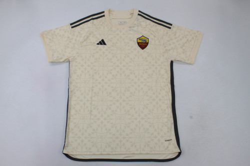 without Sponor Logo Fan Version 2023-2024 AS Roma Away Soccer Jersey Roma Football Shirt