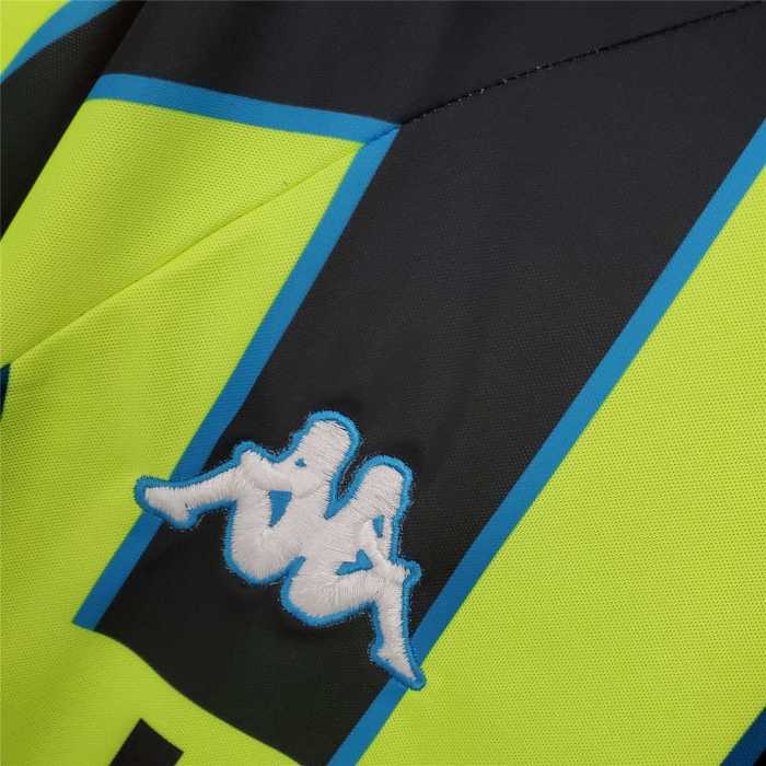 Retro Jersey 1998-1999 Manchester City Away Blue/Green Soccer Jersey Vintage Football Shirt
