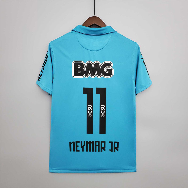 Retro Jersey 2012-2013 Santos NEYMAR JR 11 Away Blue Soccer Jersey Vintage Football Shirt