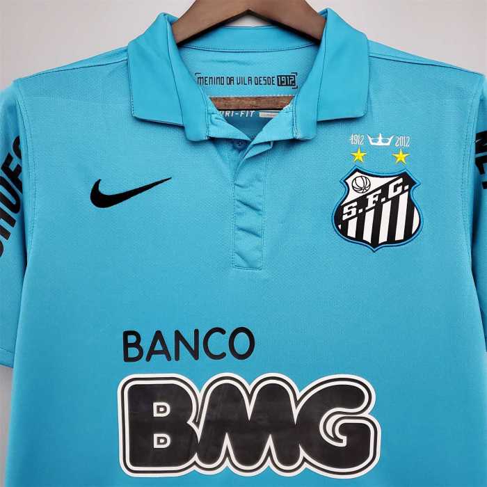Retro Jersey 2012-2013 Santos NEYMAR JR 11 Away Blue Soccer Jersey Vintage Football Shirt