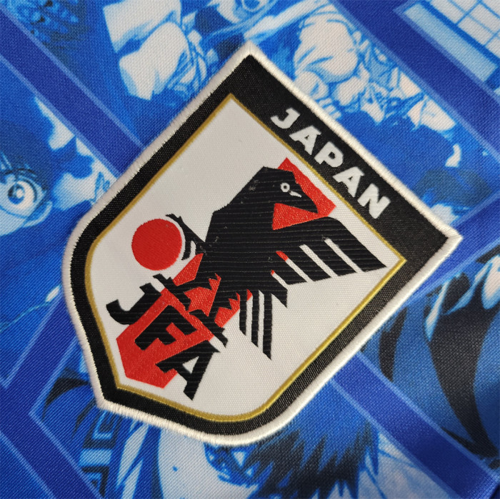 Retro Jersey 2021 Japan Commemorative Edition Blue Soccer Jersey Cartoon Vintage Football Shirt