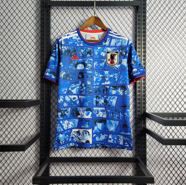 Retro Jersey 2021 Japan Commemorative Edition Blue Soccer Jersey Cartoon Vintage Football Shirt