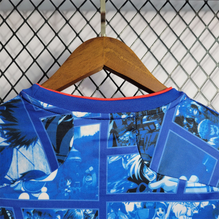 Retro Jersey 2021 Japan Commemorative Edition Blue Soccer Jersey Cartoon Vintage Football Shirt
