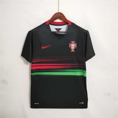 Retro Jersey 2015-2016 Portugal Away Black Soccer Jersey Vintage Football Shirt