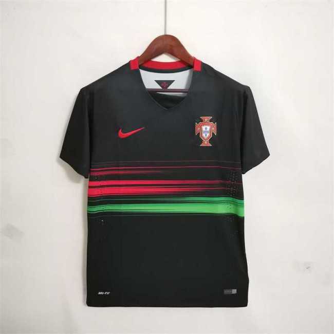 Retro Jersey 2015-2016 Portugal Away Black Soccer Jersey Vintage Football Shirt