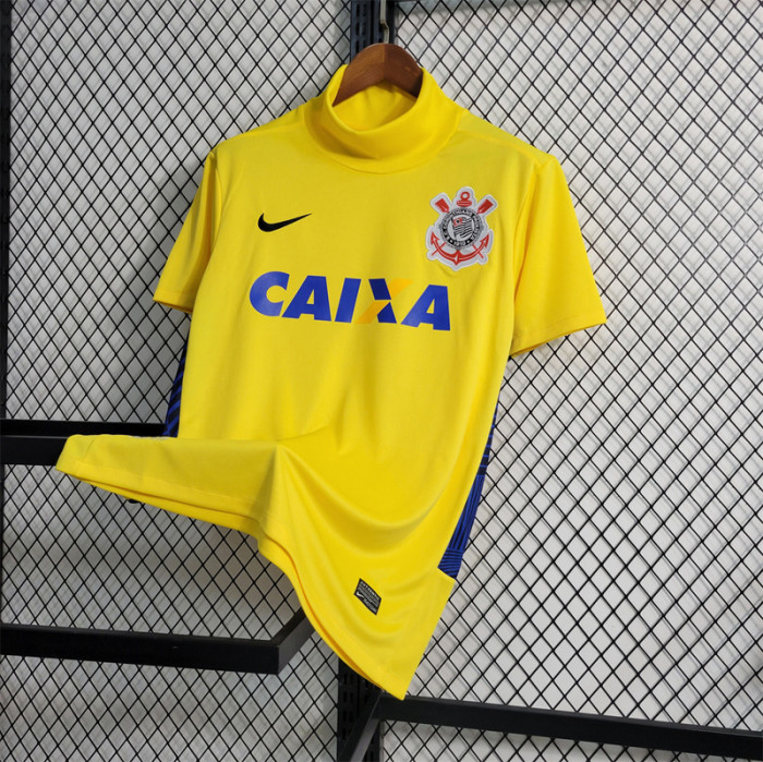 Retro Jersey 2014-2015 Corinthians Yellow Goalkeeper Soccer Jersey