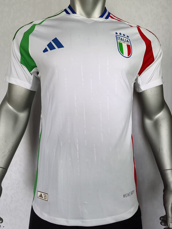 Player Version 2024 Italy Away White Soccer Jersey Football Shirt