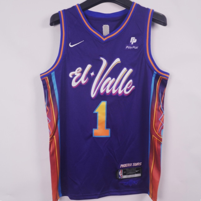 2024 City Edition Phoenix Suns 1 BOOKER Purple NBA Jersey Basketball Shirt
