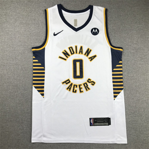 Indiana Pacers 0 HALIBURTON White NBA Shirt Basketball Jersey