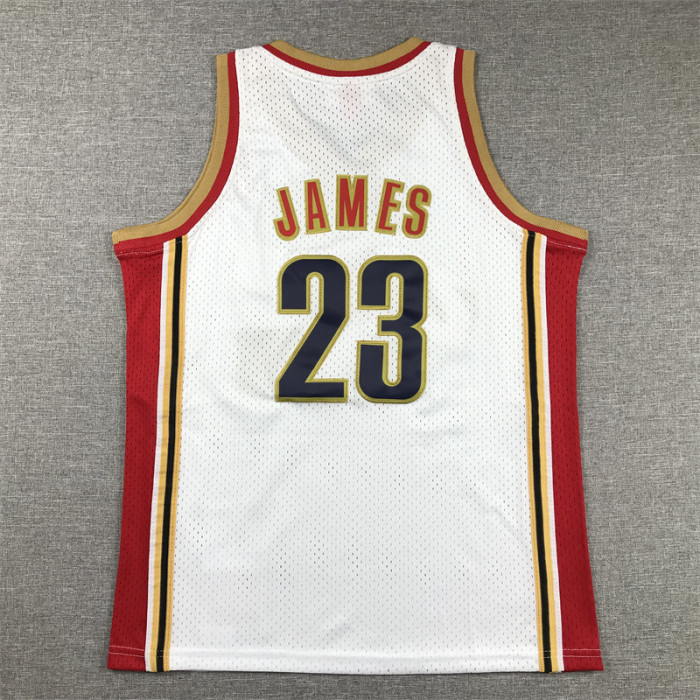 Youth Mitchell&Ness 2003-04 Cleveland Cavaliers 23 JAMES White NBA Jersey Child Basketball Shirt