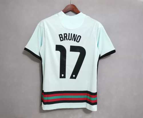 Retro Jersey Portugal 2020 BRUNO 17 Away Soccer Jersey Vintage Football Shirt