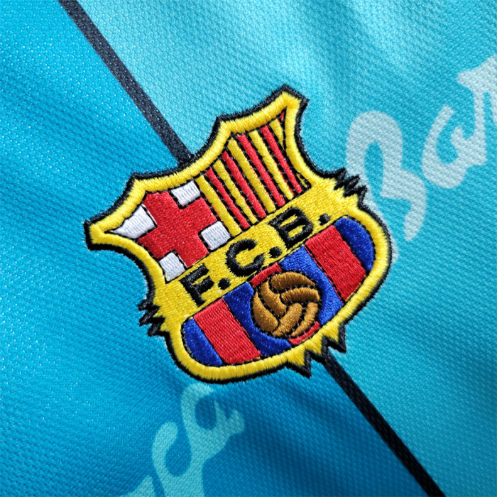 Retro Jersey 1996-1997 Barcelona RONALDO 9 Away Blue Soccer Jersey Vintage Football Shirt