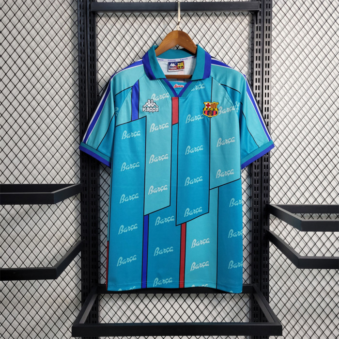 Retro Jersey 1996-1997 Barcelona RONALDO 9 Away Blue Soccer Jersey Vintage Football Shirt