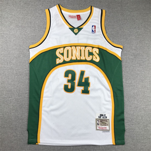 Mitchell&ness 2006-07 Oklahoma City Thunder 34 ALLEN White NBA Jersey Seattle SuperSonics Basketball Shirt