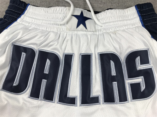 with Pocket Dallas Mavericks NBA Shorts White/Black Basketball Shorts