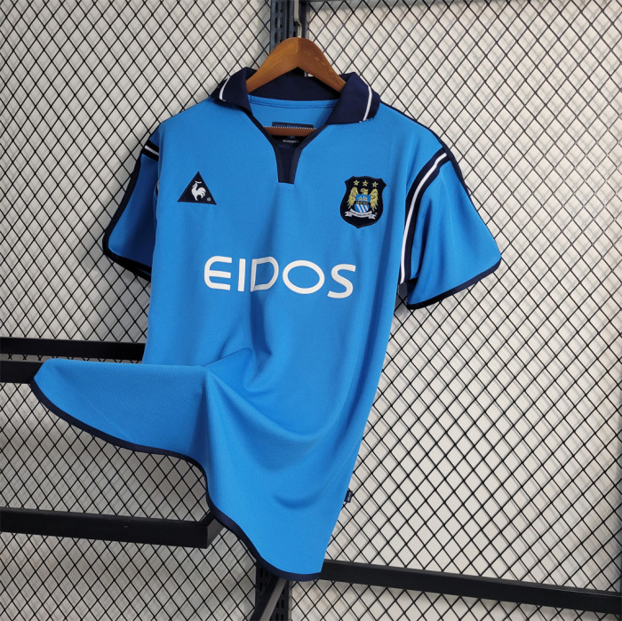 Retro Jersey 2001-2002 Manchester City Home Soccer Jersey Vintage Football Shirt