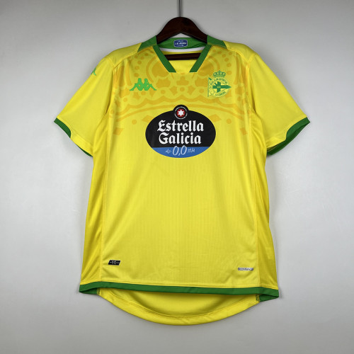 Fan Version 2023-2024 Deportivo La Coruña Away Yellow Soccer Jersey Camisetas de Futbol