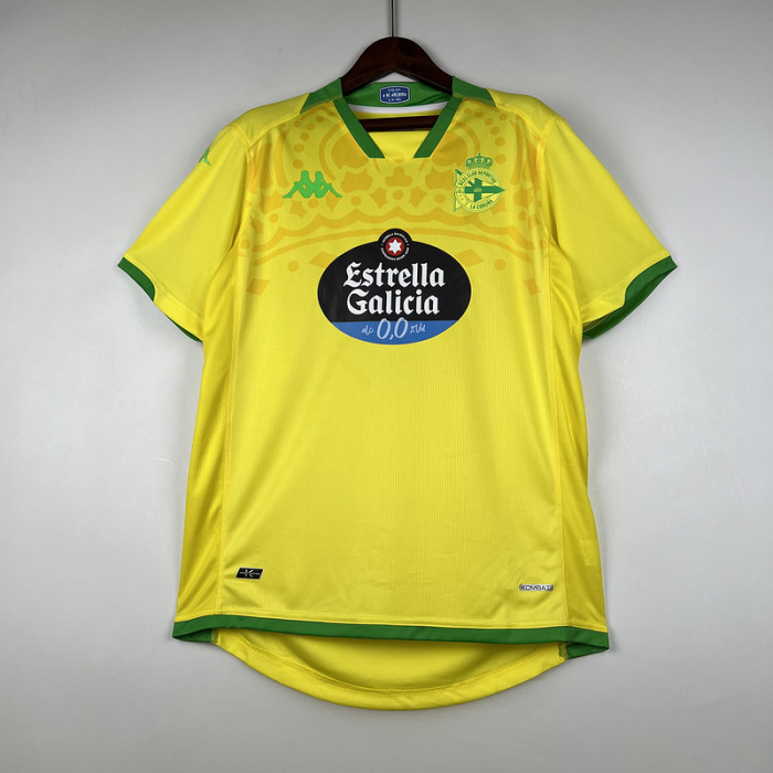 Fan Version 2023-2024 Deportivo La Coruña Away Yellow Soccer Jersey Camisetas de Futbol
