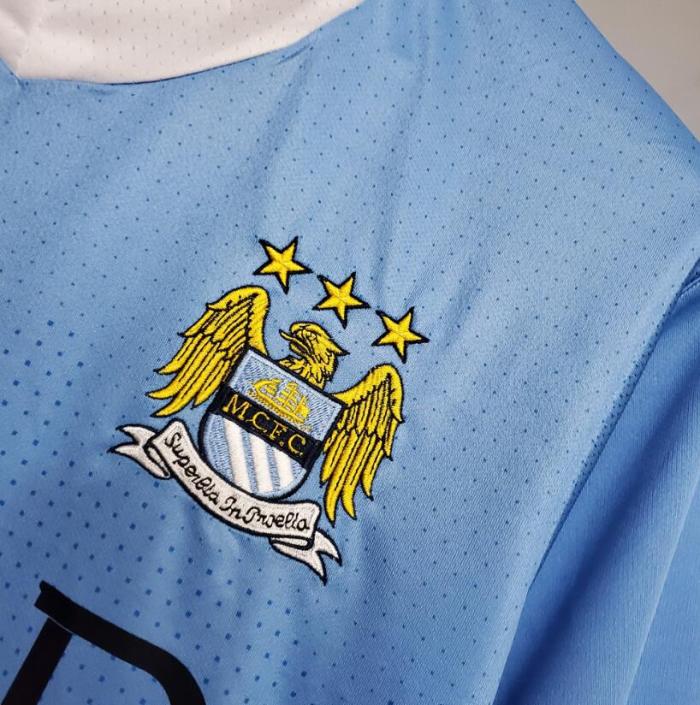 Retro Jersey 2011-2012 Manchester City KUN AGUERO 16 Home Soccer Jersey Vintage Football Shirt