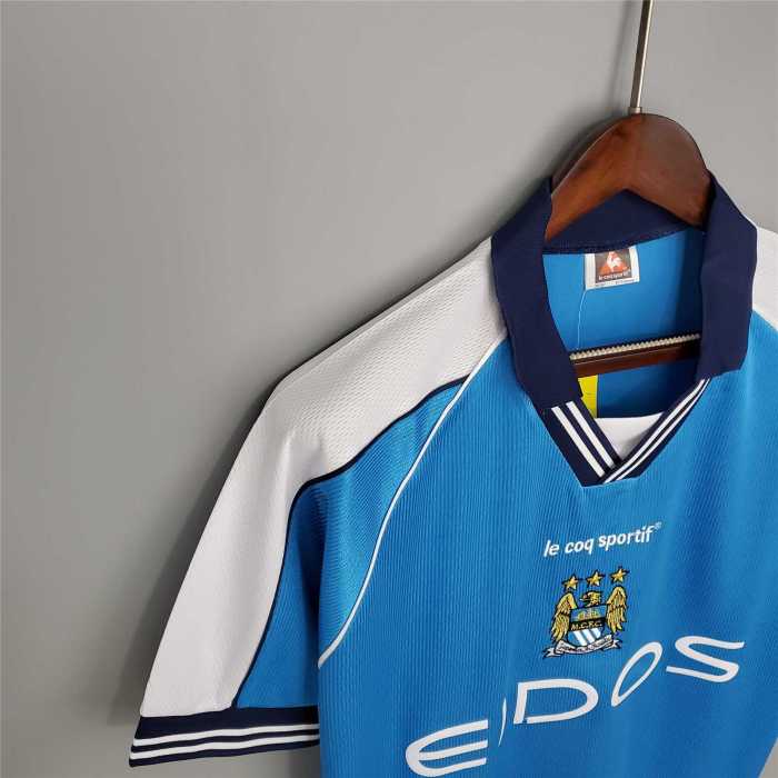 Retro Jersey 1999-2001 Manchester City Home Blue Soccer Jersey Vintage Football Shirt
