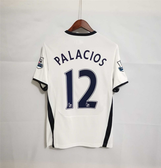 with EPL Patch Retro Jersey 2008-2009 TOT PALACIOS 12 Home White Soccer Jersey Spurs Vintage Football Shirt