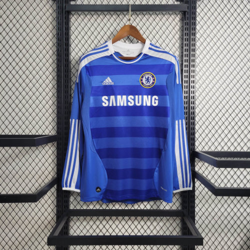 Retro Jersey Long Sleeve Chelsea 2011-2012 Home Soccer Jersey Vintage Football Shirt