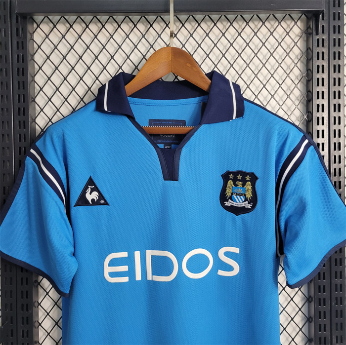 Retro Jersey 2001-2002 Manchester City Home Soccer Jersey Vintage Football Shirt
