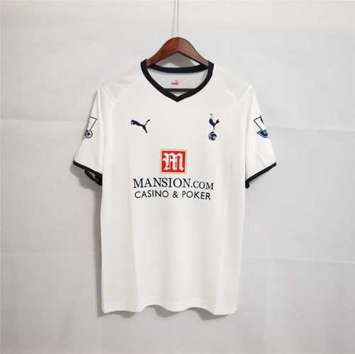 with EPL Patch Retro Jersey 2008-2009 TOT Home White Soccer Jersey Spurs Vintage Football Shirt