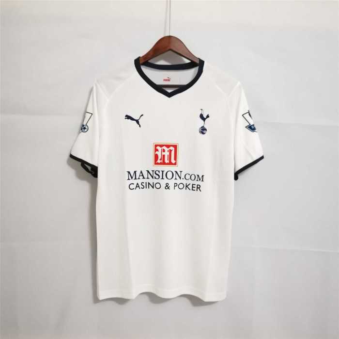 with EPL Patch Retro Jersey 2008-2009 TOT PALACIOS 12 Home White Soccer Jersey Spurs Vintage Football Shirt