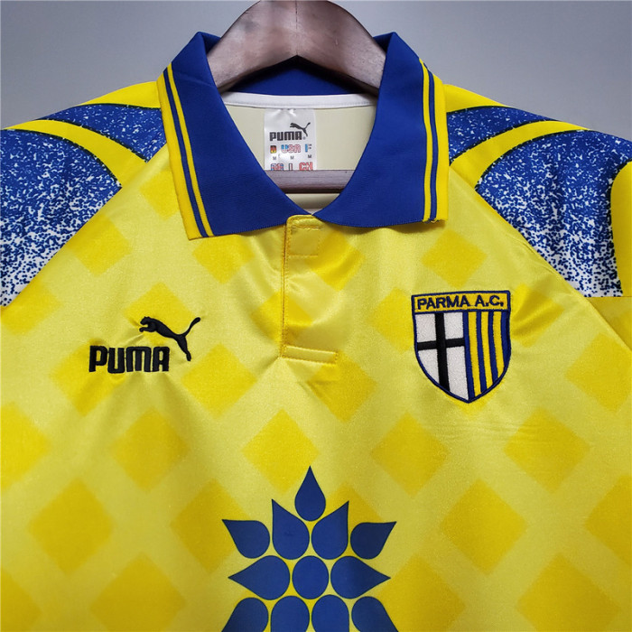 Retro Jersey 1995-1997 Parma VERON 10 Yellow Soccer Jersey Vintage Football Shirt