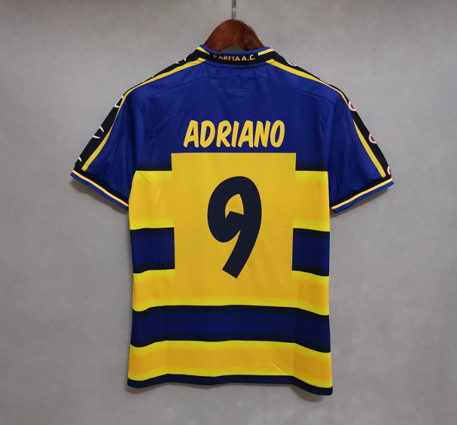 Retro Jersey 2001-2002 Parma 9 ADRIANO Home Soccer Jersey Vintage Football Shirt