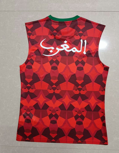 Fans Version 2023 Morocco Red Soccer Vest