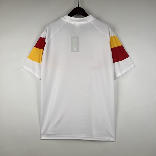 Retro Jersey 1990-1991 As Roma Away White Soccer Jersey Vintage Football Shirt