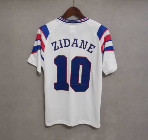 Retro Jersey 1996 France ZIDANE 10 Away White Soccer Jersey
