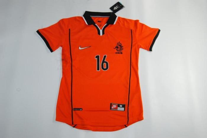 Retro Jersey 1998 Netherlands DAVIDS 16 Home Soccer Jersey Vintage Holland Football Shirt
