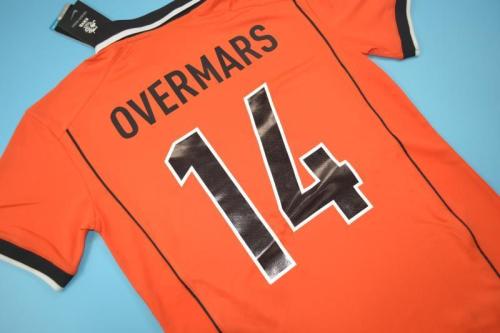 Retro Jersey 1998 Netherlands OVERMARS 14 Home Soccer Jersey Vintage Holland Football Shirt
