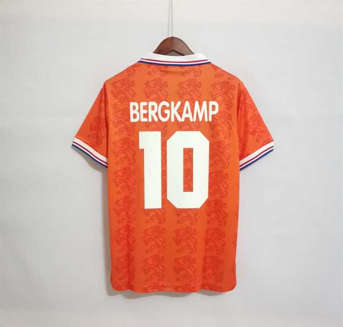 Retro Jersey 1995 Netherlands BERGKAMP 10 Home Soccer Jersey Vintage Holland Football Shirt