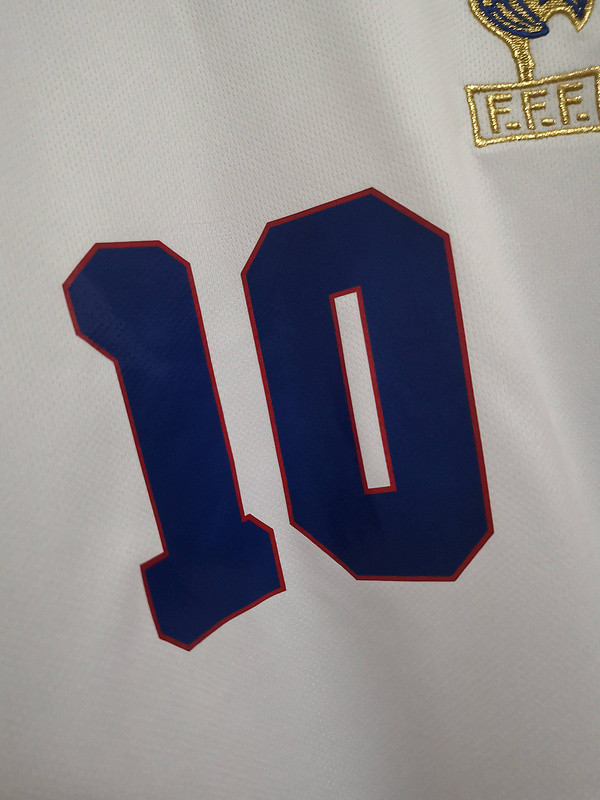 Retro Jersey 1996 France ZIDANE 10 Away White Soccer Jersey