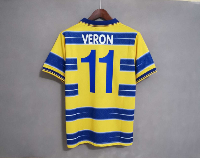 Retro Jersey 1998-1999 Parma 11 VERON Third Away Yellow Soccer Jersey