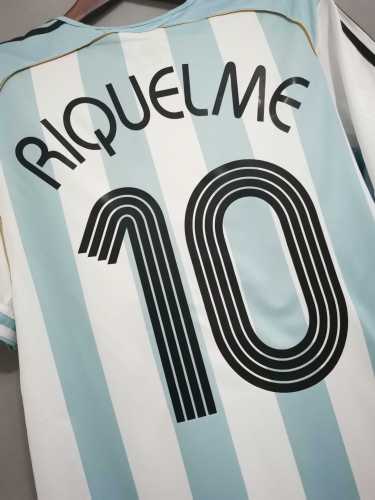 Retro Jersey Argentina 2006 RIQUELME 10 Home Soccer Jersey Vintage Football Shirt