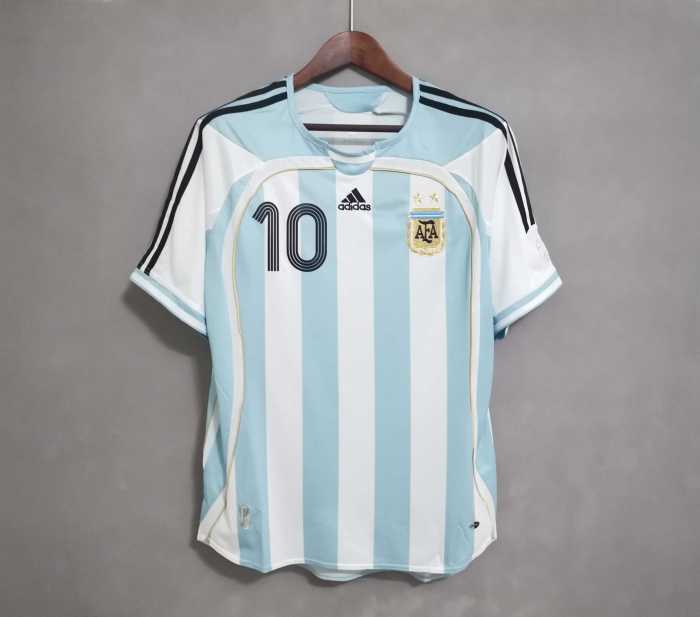 Retro Jersey Argentina 2006 RIQUELME 10 Home Soccer Jersey Vintage Football Shirt