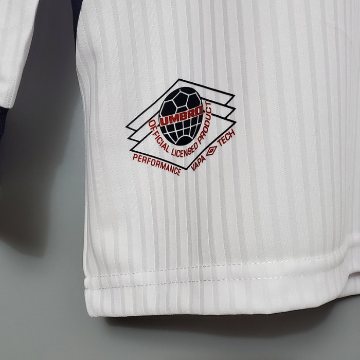 Retro Jersey 1998 England Home White Long Sleeves Soccer Jersey