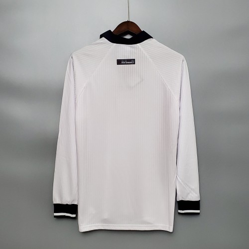 Retro Jersey 1998 England Home White Long Sleeves Soccer Jersey