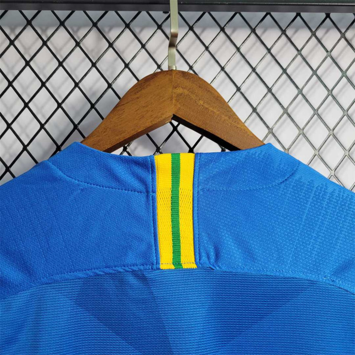 Retro Jersey 2018 Brazil Away Blue Soccer Jersey Vintage Brasil Camisetas de Futbol