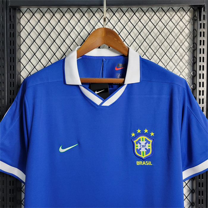 Retro Jersey 1997 Brazil Away Blue Soccer Jersey Vintage Brasil Camisetas de Futbol